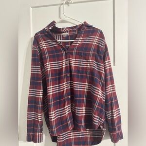 Falls Creek Burgundy and Navy Plaid Shirt